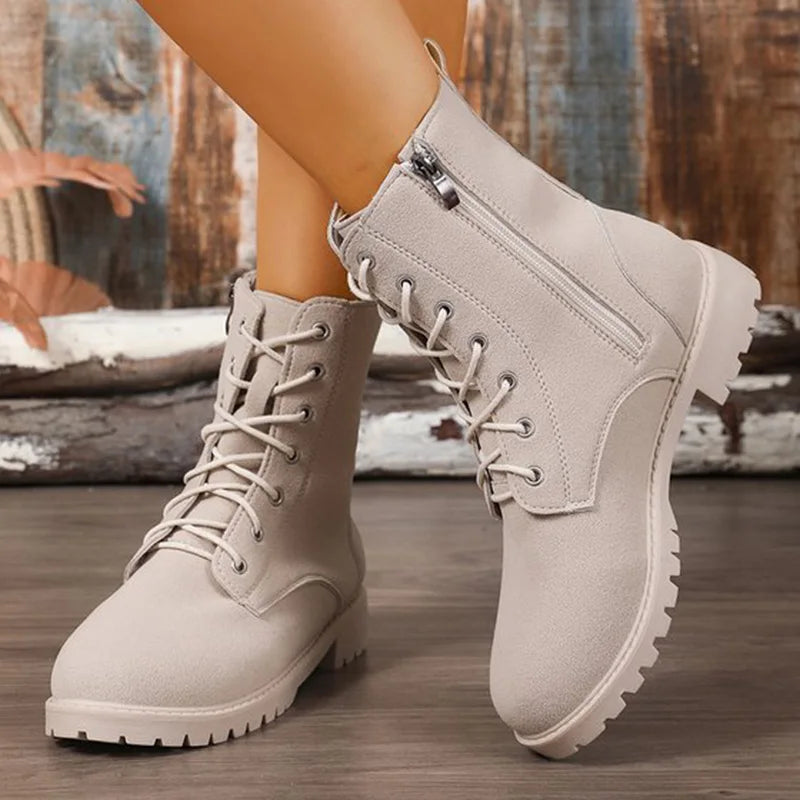 British Style Pu Leather Ankle Boots