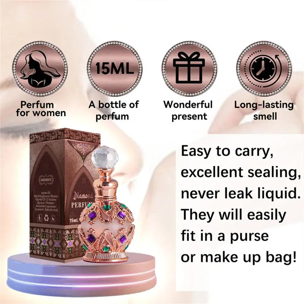 Exotic Arabian Perfume For Women, Enchanting Floral Bouquet With Rose,