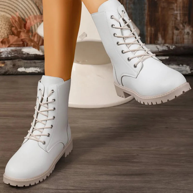 British Style Pu Leather Ankle Boots