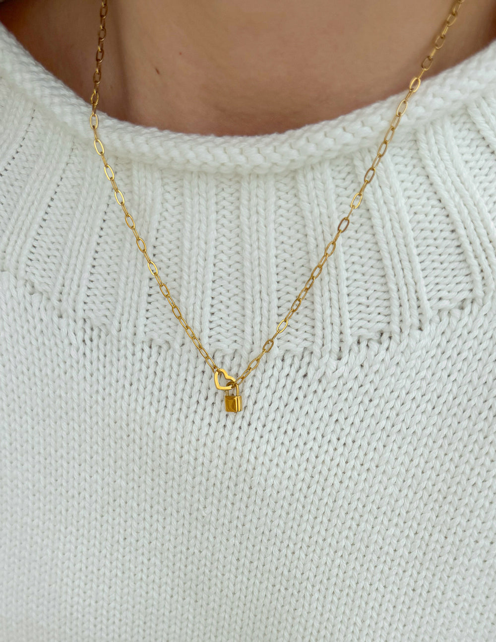 Heart Lock Paperclip Chain Necklace | Elevated Faith – Meleah's Corner