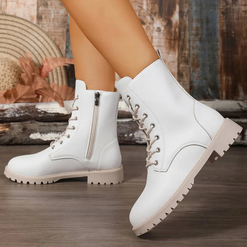 British Style Pu Leather Ankle Boots
