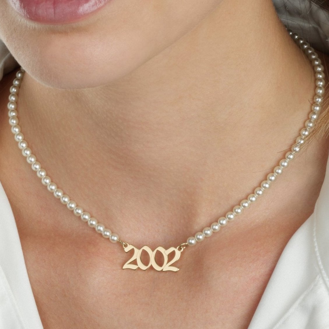 Custom Birth Year Full Pearls Necklace