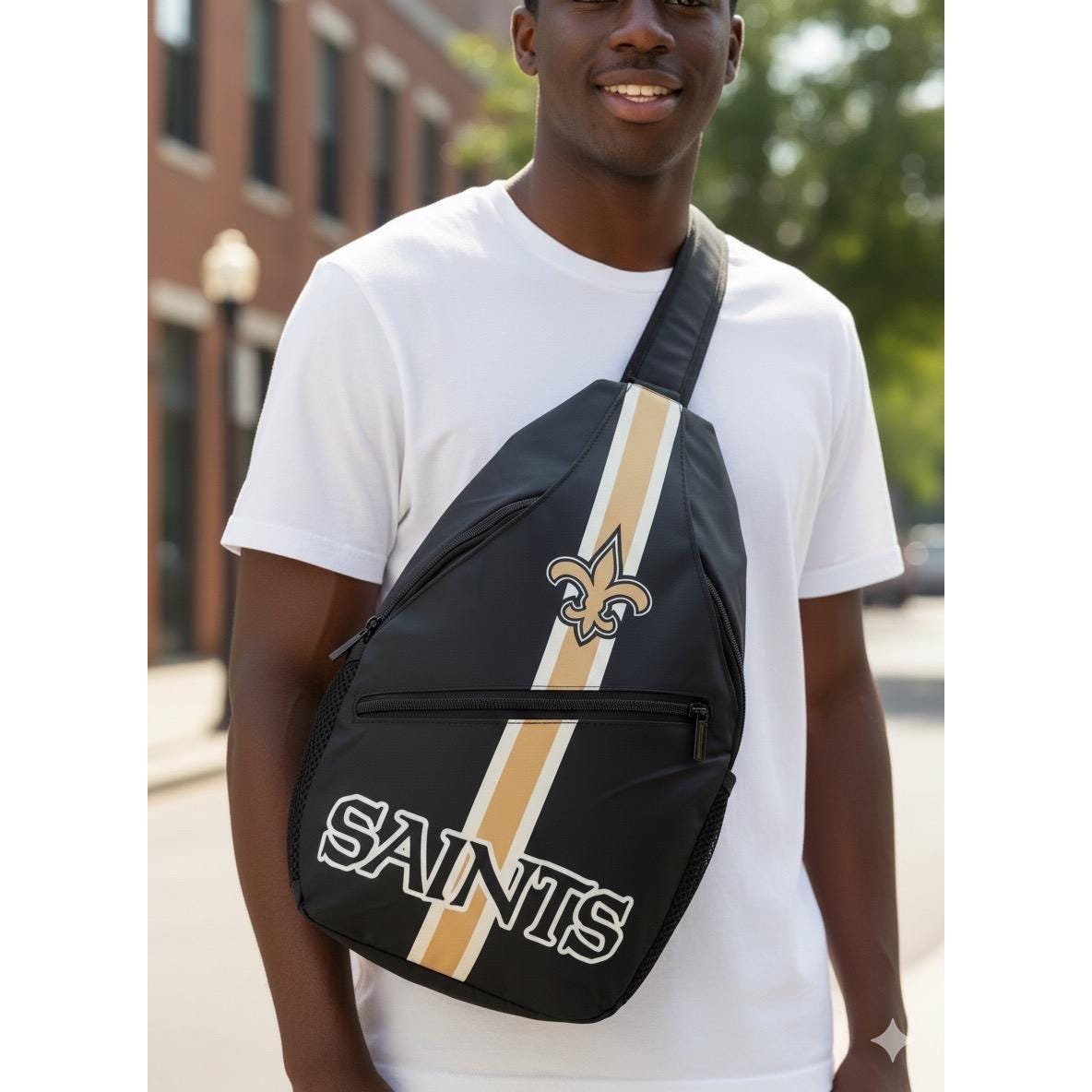 New Orleans Saints Sling Bag | NFL Game Day Crossbody Bag